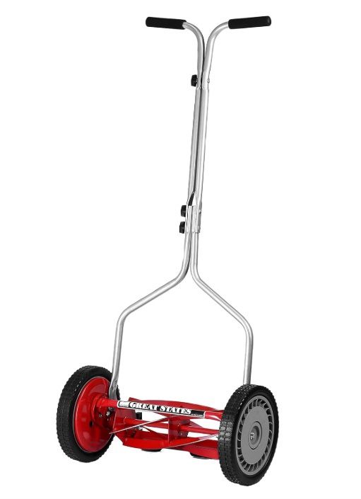 Great States 14" 5-Blade Push Reel Lawn Mower (Red) + Collection Bag