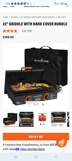 Blackstone 22" Griddle with Hard Cover Bundle $120