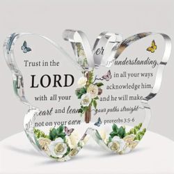 New Butterfly Plaque Proverbs 3: 5-6