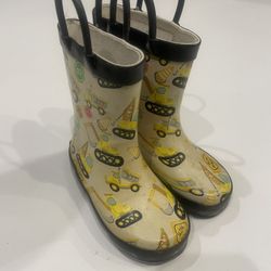 Mucky Wear Boys Construction Theme Rain Water Boots, Size 5T