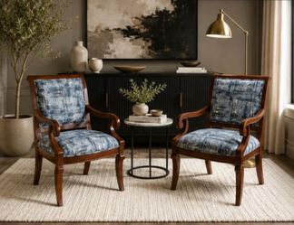Elegant wood accent chairs -set of 2.