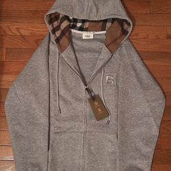 Gray Burberry Zip Up Brand New Size Small