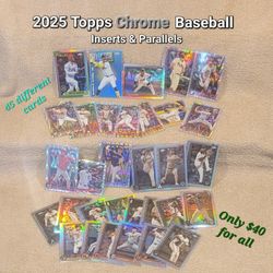 LOT of 2025 TOPPS CHROME INSERT & PARALLEL BASEBALL CARDS * MLB REFRACTOR SEPIA RAY WAVE PRISM CARD