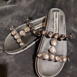 Bejeweled Karl Lagerfeld Sandals