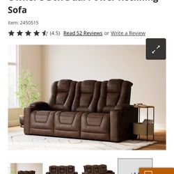 Power Reclining Sofa + Loveseat With Console 