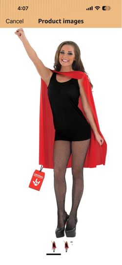 fun shack Short Superhero Red Cape, Polyester for Women's Costume Red Polyester Cape, Secure Neck Closure, Lightweight & Durable, One Size Fits Most, 