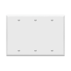 ENERLITES - Blank Cover Three-Gang Wall Plate - WHITE