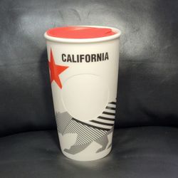 2015 Starbucks Coffee Mug California Flag Red Star Bear Tumbler Ceramic Cup 12 oz.