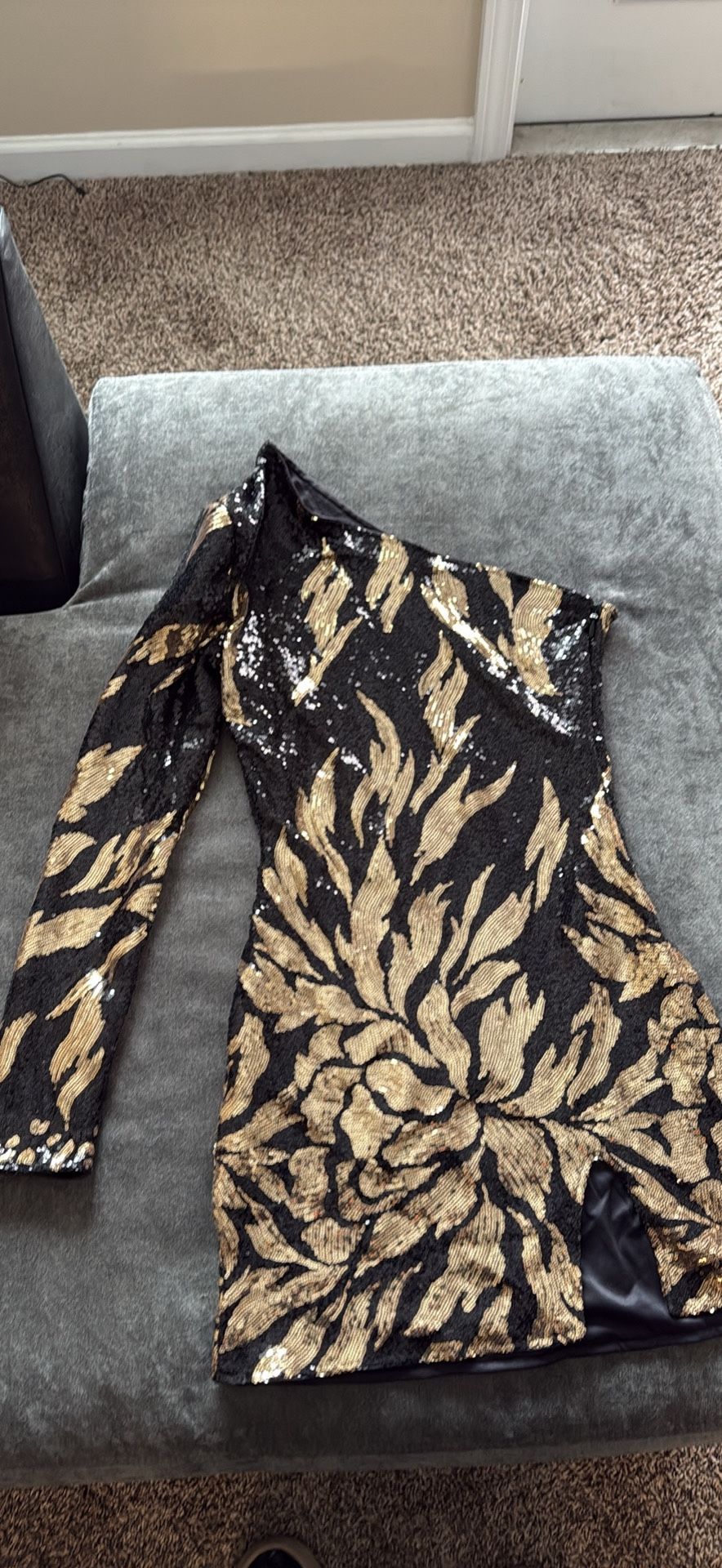 Black and gold Sequin Cocktail dress