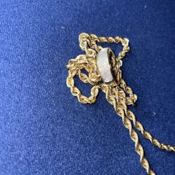 14k Solid Gold With Natural Diamonds 