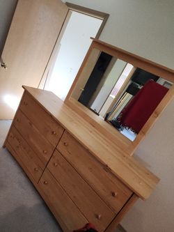 Birch Bedroom Set. Dresser. Bed frame. Wardrobe Closet