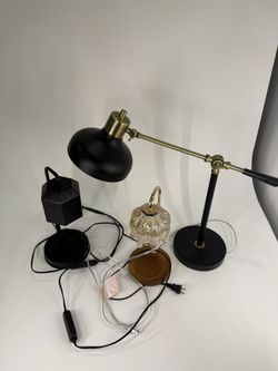 Lighting Bundle: Brass Desk Lamp + 2 Candle Warmers (Tulip & Lantern Style)