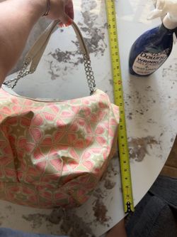 Large Floral Tote Bag with Chain Shoulder Straps