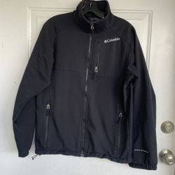 Columbia Jacket Mens Large Long Sleeve Full Zip Pockets Black Athletic size S