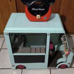 Our Generation OG GIRL Blue Sweet Stop Ice Cream Truck For 18" dolls Food Truck + Mickey mouse Carry Case   