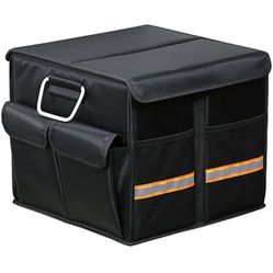 Tianle Car Trunk Organizer - Collapsible Trunk Organizer with Foldable Cover Aluminium Alloy Handle Reflective Strip for Auto, SUV, Truck, Minivan (S