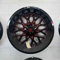 22X12 Red Milled Gloss Black 