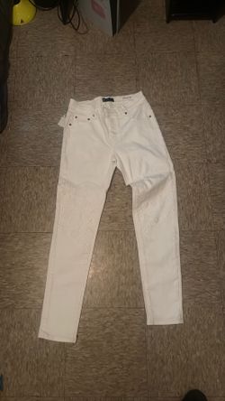 white purple brand jeans