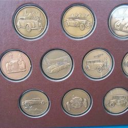 THE GREAT CLASSIC CARS HAMILTON MINT COMPLETE MEDAL SET COLLECTIBLE