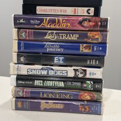 Lot of 10 Various Mixed Disney & Other Kid Children Family Movie VHS Tapes
