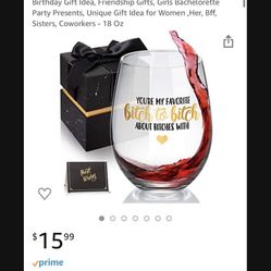 You're My Favorite Wine Glass for Women, Funny BFF Birthday Gift Idea, Friendship Gifts, Girls Bachelorette Party Presents, Unique Gift Idea for Women