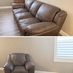 Leather Couch + one seater