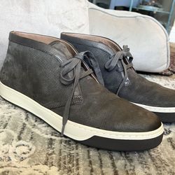 Mens Vince Abe 2 Perforated Sport Suede Gray Lace Up Chukka Boot Size 11 $65 OBO