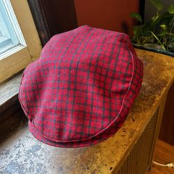 Pendleton Newsboy Red plaid Virgin Wool Cap