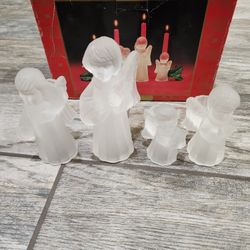 Vintage 1995 crystal Christmas angel candle holders - Set of 4