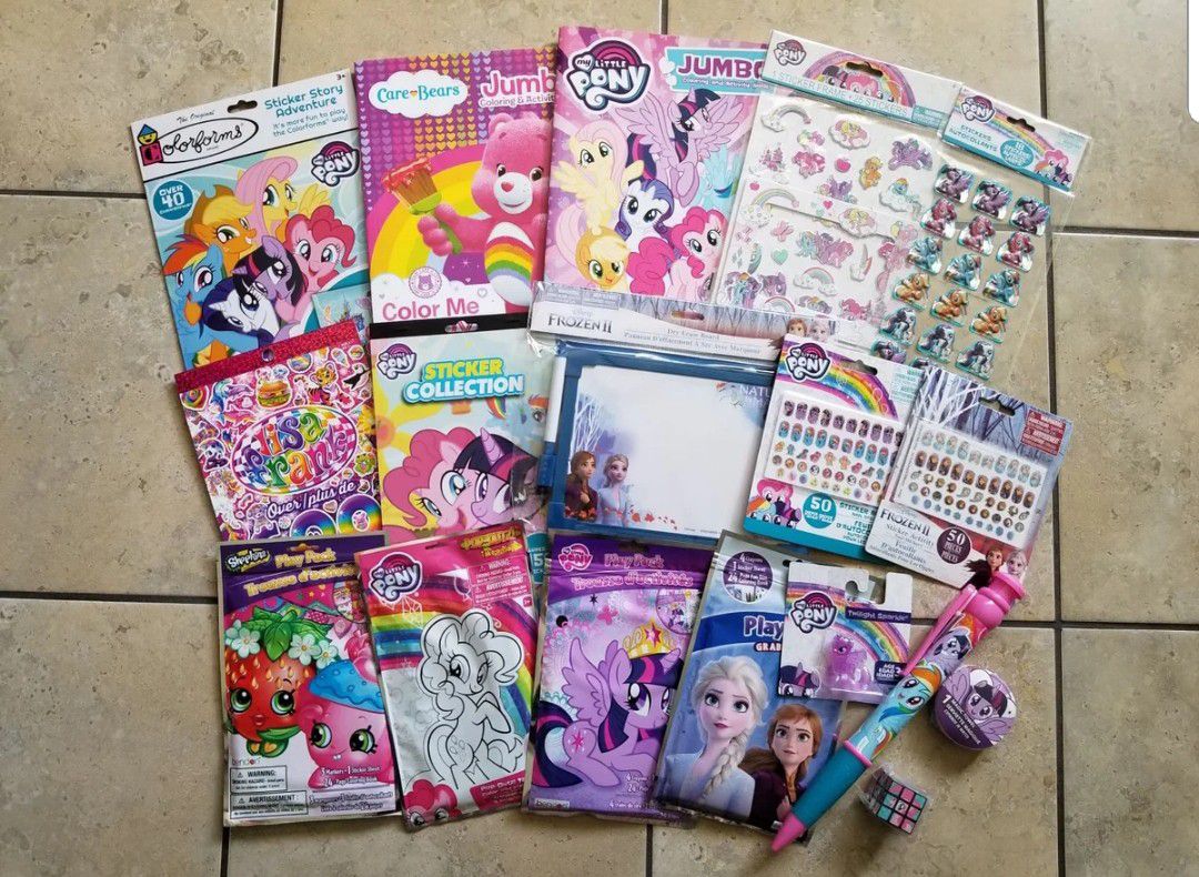 Colorning & Activity Packs For Kids Girls Frozen My Little Pony Care Bears