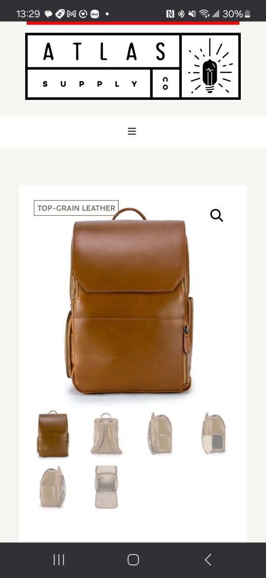 Atlas Supply Co Real Leather Backpack
