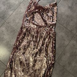 Pink Gold Sequin Dress