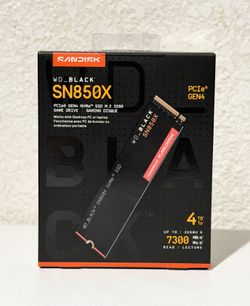 M2 4TB WD Black SN850x GEN4 7300mb/s Brand New