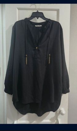 Black Long Sleeve Coverup Blouse Dress