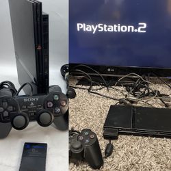 PlayStation 2 PS2 Slim Console SCPH-77001 W/ Controller & Memory Card Tested