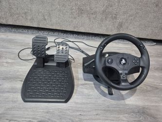 THRUSTMASTER USB T80 RACING WHEEL AND PEDALS FOR SONY PLAYSTATION,  IN GOOD CONDITION