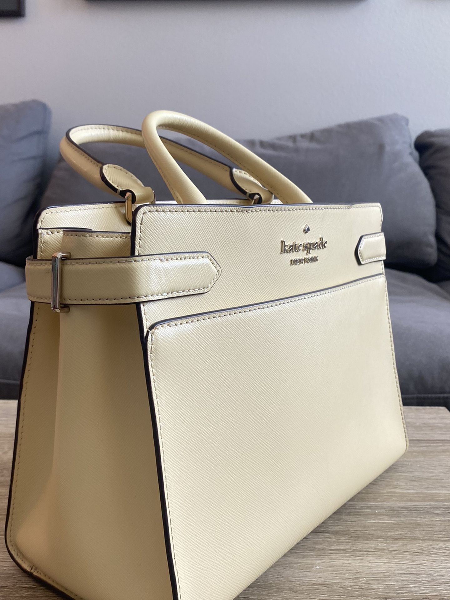 Kate Spade Staci Medium Satchel Crossbody Lemon Frond