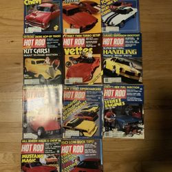 Vintage Set Of 11 Hot Rod Magazines From 1981
