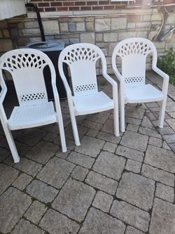 3 chairs solid plastic for sale