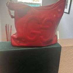 Leather Red Gucci Apollo Hobo Purse 