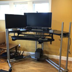Anthro Adjustable Standing Desk w/ Side Table
