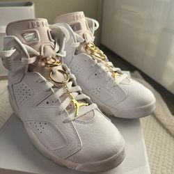 8.5 Womens Air Jordan 6 Retro Gold Hoop