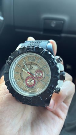 Joshua & Sons JS-77 Beige face white and black strap OBO