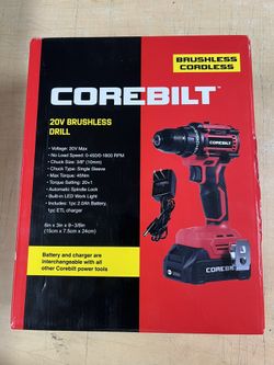 COREBILT 20V BRUSHLESS DRILL NEW IN BOX SELLING FOR $39 ‼️