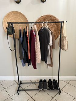 Black Metal Rolling Clothes Rack , 4 Racks Available ,$10 Each (Clothes not Included)