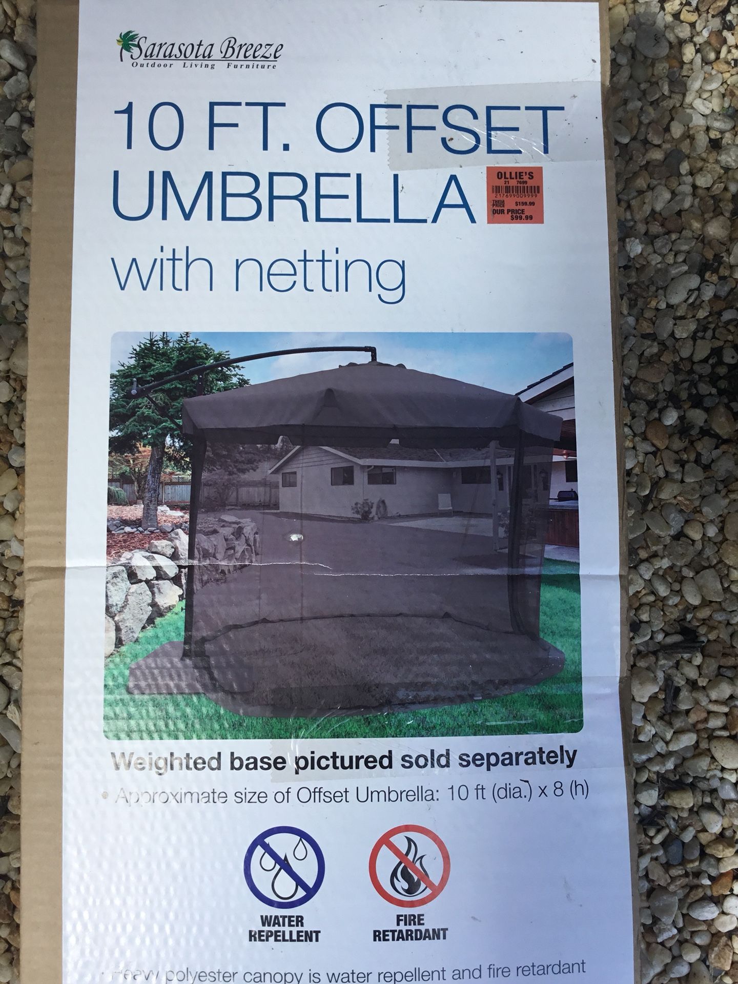 10ft Sarasota Breeze offset Umbrella with Netting