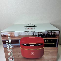 Chef's Counter 5L Smart Rice Cooker Electric Steam Red Gold Model Chef's Counter