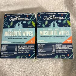 Mosquito Wipes Aunt Fannie’s Deet-Free Kid Friendly Disposable 