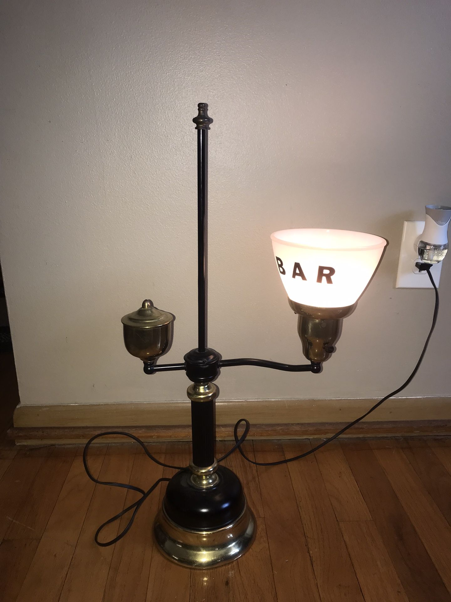 Vintage Brass And Metal Desk Lamp 