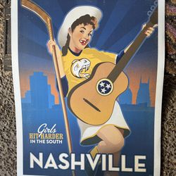 Spirit Of Nashville 2018 Cowgirl Nashville Predators Poster